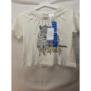 Def Leppard Tshirt Girls Size 10/12 Short Sleeve Bejeweled 6349